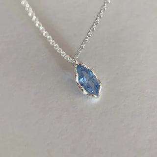 Blue Stone Pendant Necklace (Silver, Rose Gold)