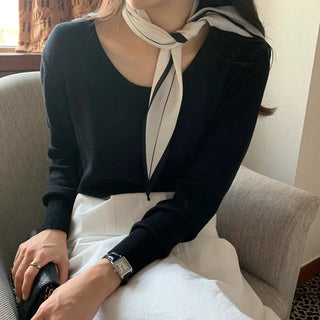 Cashmere U-neck Knit Short Crop Knit
