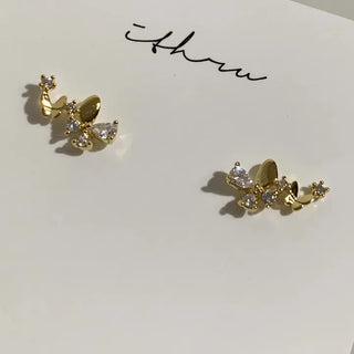 Cubic Butterfly Earrings (Rose Gold, Gold, White Gold)