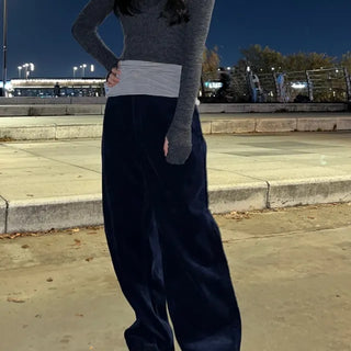 Ribbed Warmer Crop Unique Modern Charcoal White