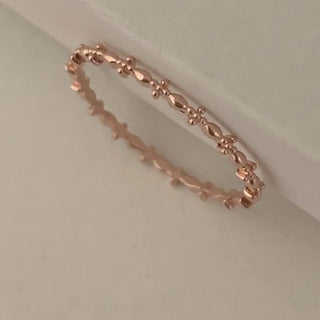 Rose Gold Delicate Flower Layered Ring