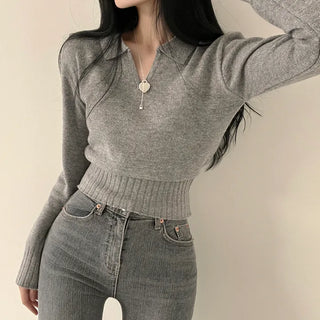Soft Cashmere Collared Long Sleeve Knit