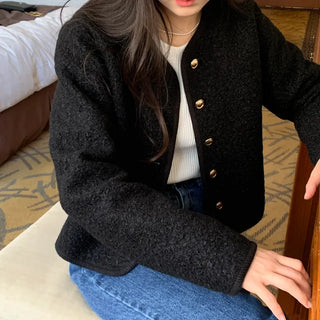 Boucle Gold Button Gold Hardware Cardigan Jacket Tweed