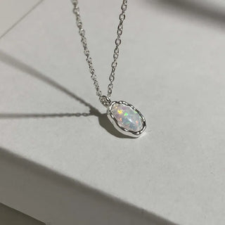 oval opal pendant necklace