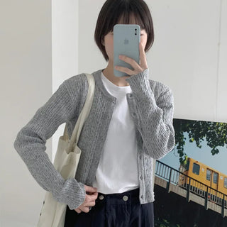 Mod cable knit cardigan