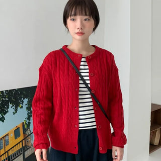 Simron cable knit cardigan