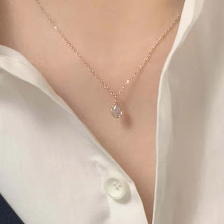 Rose Gold Teardrop Pendant Necklace