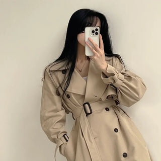 Goddess of Vibes, Loose Fit Belted Long Trench Coat