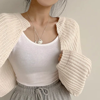 Flowing Delicacy, High-Quality Hazzi Bolero Crop Cardigan