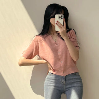 That Summer Vibe, Soft Linen Short-Sleeve Knit Cardigan