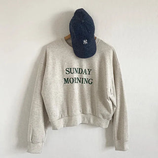 Sunday Morning Sweatshirt    Round Semi-Crop