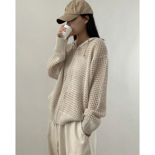 Mesh Hoodie Two-Way Zip-Up