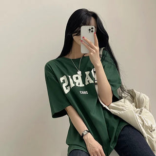 The Boxy Fit I've Been Looking For, Paris Lettering Short Sleeve T-shirt
