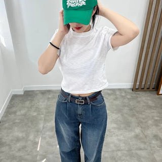Linen Semi-Crop Top