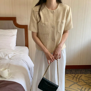 Summer Tweed Short Sleeve Jacket