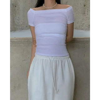 Square Boat Neck Tee,