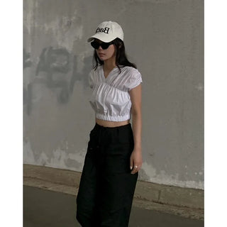 COS Crop Shirred Blouse