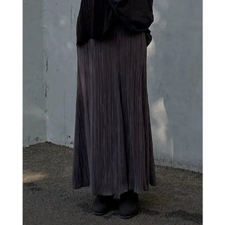 Pleated Flare Long Skirt