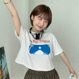 palm tree crop top
