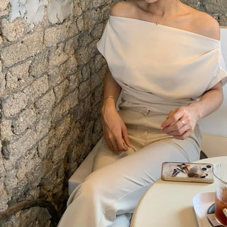 Drape Off-shoulder Blouse