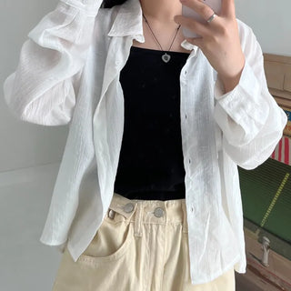 Silky pleated summer shirt
