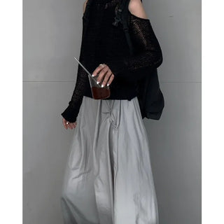 Shirred Pocket Long Skirt,