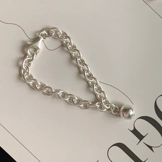 Silver Ball Layered Bold Chain Bracelet