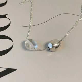 Clear Quartz Pebble Double Point Layered Natural Stone Necklace