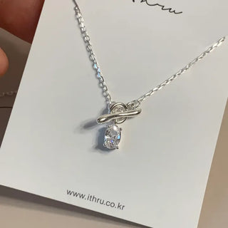Toggle Cubic Pendant Layered Necklace