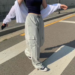 [Unisex/Two-way ver.] Amazing Colors, Summer Cargo Nylon String Pants (2 colors)