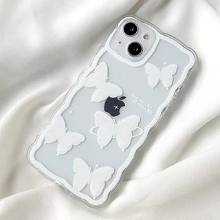 Wave White Butterfly iPhone Case