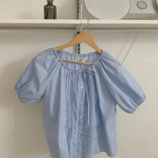 Pintuck ribbon blouse