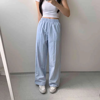 [Amazing Colors] Pastel Crinkly Summer Wide Nylon Elastic Pants (4 colors)
