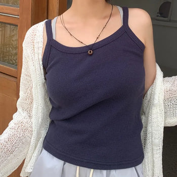 Shota waffle tank top