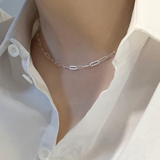 Flat Clip Chain Necklace (Adjustable length from choker)