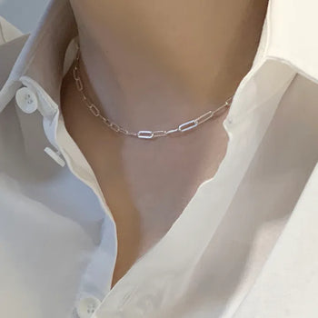 Flat Clip Chain Necklace (Adjustable length from choker)