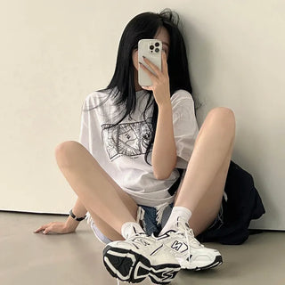 Cuteness Alert! Cartoon Print Short Sleeve T-shirt