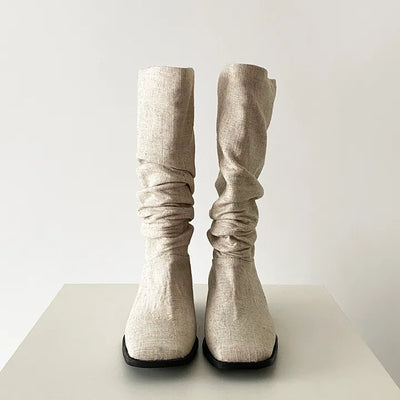 summer linen boots