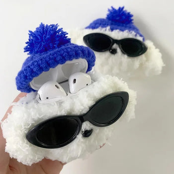 Sunglasses Beanie Poodle Puppy Fur AirPods Case