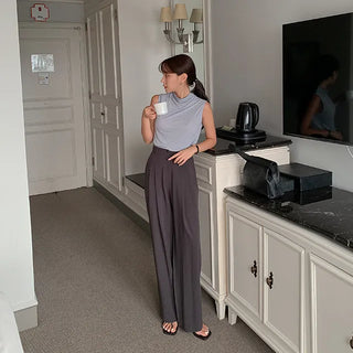 High Brity Pintuck Wide Slacks