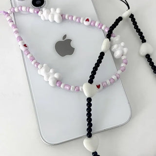 Lovely Kitsch Bead Phone Strap Keyring