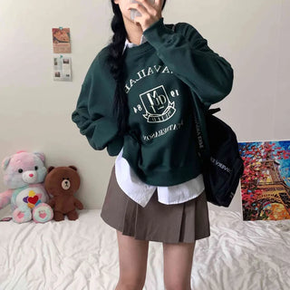 [Teen/Good Quality] Muted Sturdy Crop Embroidered Sweatshirt (6 colors)