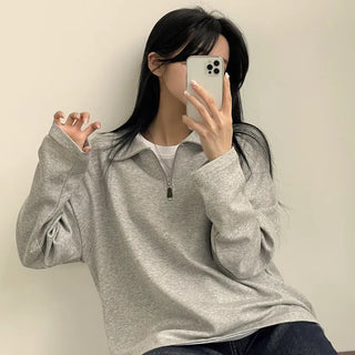 Cuteness Alert, Anorak Half-Zip Collared Long Sleeve T-shirt
