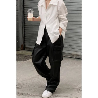 Engineer Leather Cargo Pants