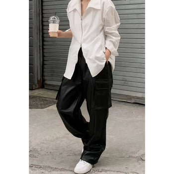 Engineer Leather Cargo Pants