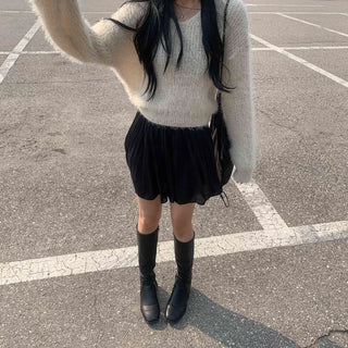 [No Shedding] Delicate Angora Pine Needle V-Neck Knit (6 colors)