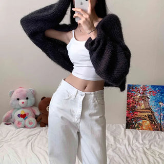 [No Shedding] Soft Pine Needle Color Bolero Cardigan (5 colors)