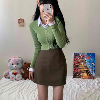 [Beautiful Colors] Vivid Jessie Crop V-Neck Cardigan (3 colors)