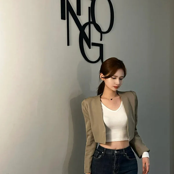 Simple Office Crop Jacket