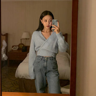 Rosé Alpaca Wrap Cardigan